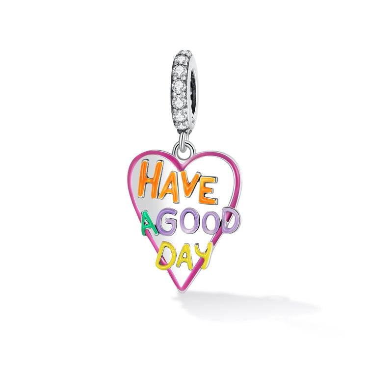 Accessori per collana braccialetto fai-da-te con ciondolo a forma di cuore in argento sterling S925, Heart Letter