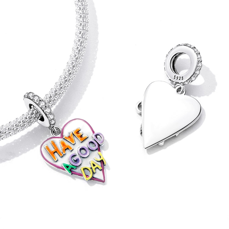 Accessori per collana braccialetto fai-da-te con ciondolo a forma di cuore in argento sterling S925, Heart Letter