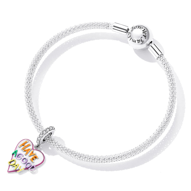 Accessori per collana braccialetto fai-da-te con ciondolo a forma di cuore in argento sterling S925, Heart Letter