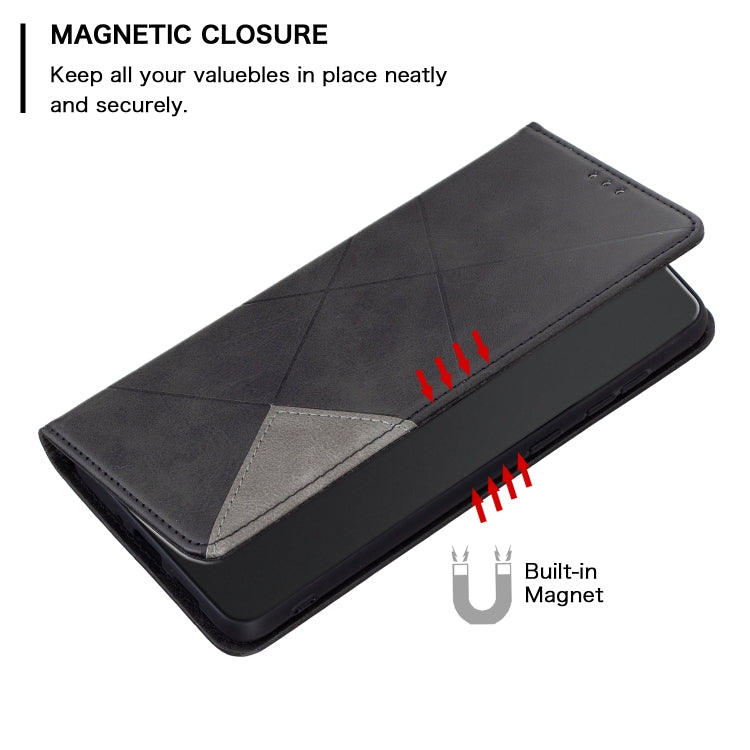 Custodia per telefono in pelle magnetica con trama a rombo, For Xiaomi Poco M4 Pro, For Xiaomi Poco M4 Pro 5G