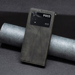 Custodia per telefono in pelle magnetica con trama a rombo, For Xiaomi Poco M4 Pro, For Xiaomi Poco M4 Pro 5G