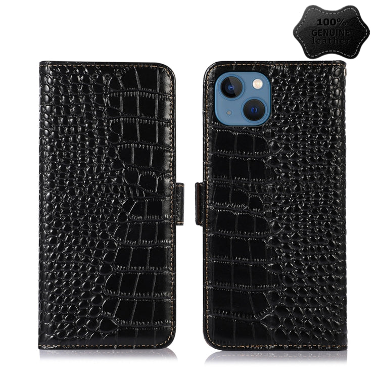Custodia per telefono in pelle di vacchetta di coccodrillo, For iPhone 13