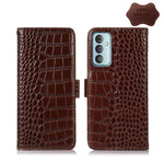 Custodia per telefono in pelle di vacchetta di coccodrillo, For Nokia X100, For OPPO Reno7 4G Global/F21 Pro 4G, For Xiaomi Redmi 10A / 9C, For Samsung Galaxy F23 5G / M23, For Samsung Galaxy M53 5G, For Samsung Galaxy S21 FE 5G
