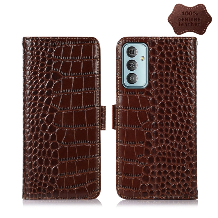 Custodia per telefono in pelle di vacchetta di coccodrillo, For Nokia X100, For OPPO Reno7 4G Global/F21 Pro 4G, For Xiaomi Redmi 10A / 9C, For Samsung Galaxy F23 5G / M23, For Samsung Galaxy M53 5G, For Samsung Galaxy S21 FE 5G