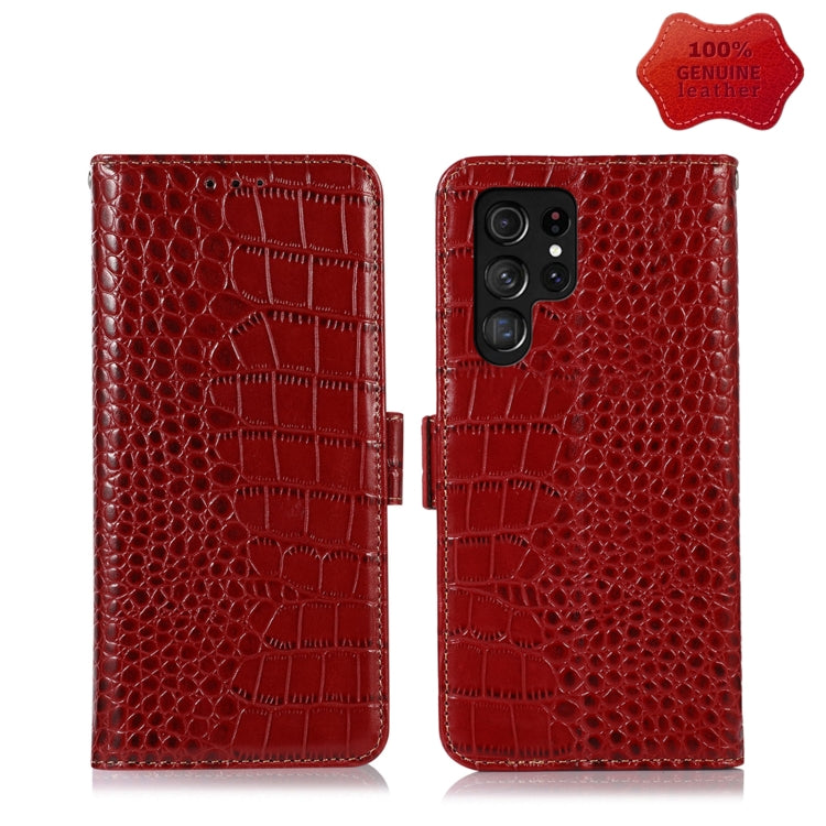 Custodia per telefono in pelle di vacchetta di coccodrillo, For Xiaomi 12 Pro, For Samsung Galaxy S22+ 5G, For Samsung Galaxy S22 Ultra 5G, For Samsung Galaxy S22 5G