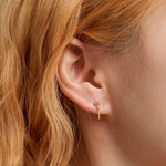 Orecchini da donna con orecchini a bottone in argento sterling S925, Bright(Silver), Bright(Gold)