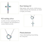 Gioielli con collana da donna con croce a cuore in argento sterling S925, Heart Cross
