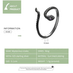 Anello da donna con serpente misterioso in argento sterling S925, Mysterious Snake