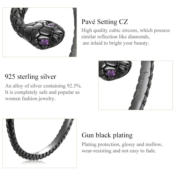 Anello da donna con serpente misterioso in argento sterling S925, Mysterious Snake