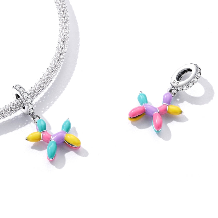 Accessori per collana braccialetto fai-da-te con ciondolo a forma di palloncino in argento sterling S925, Balloon Puppy