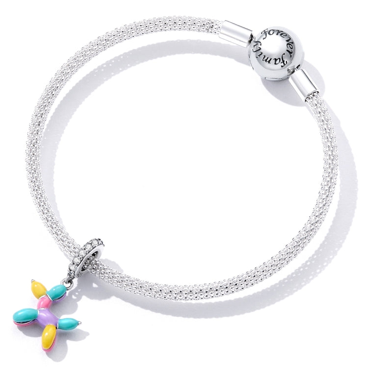 Accessori per collana braccialetto fai-da-te con ciondolo a forma di palloncino in argento sterling S925, Balloon Puppy