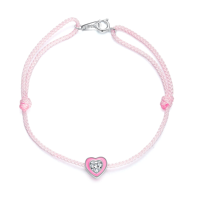 Gioielli da donna con cavigliera a cuore rosa in argento sterling S925