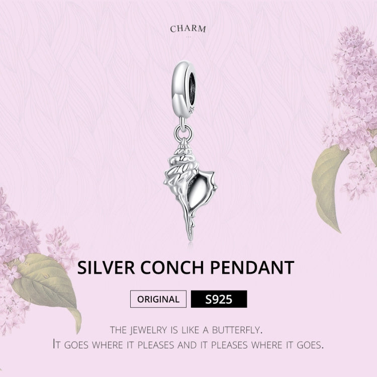 Accessori per collana braccialetto fai-da-te con ciondolo conchiglia in argento sterling S925, Conch