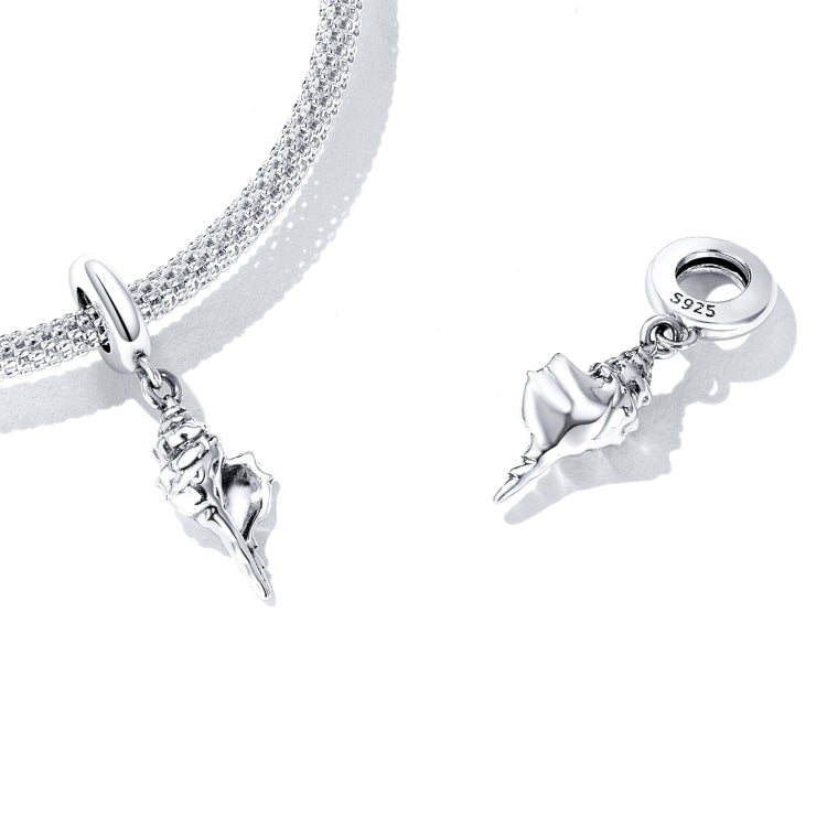 Accessori per collana braccialetto fai-da-te con ciondolo conchiglia in argento sterling S925, Conch