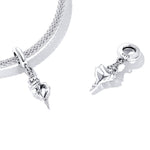 Accessori per collana braccialetto fai-da-te con ciondolo conchiglia in argento sterling S925, Conch