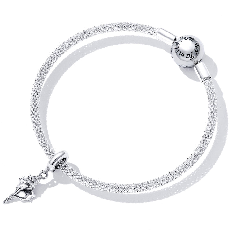 Accessori per collana braccialetto fai-da-te con ciondolo conchiglia in argento sterling S925, Conch