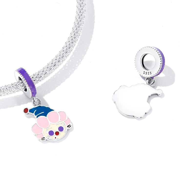 Accessori per collana braccialetto fai-da-te con ciondolo simpatico clown in argento sterling S925, Cute Clown