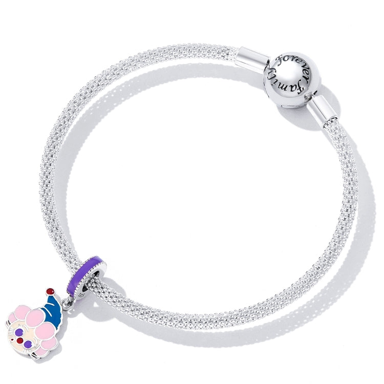 Accessori per collana braccialetto fai-da-te con ciondolo simpatico clown in argento sterling S925, Cute Clown