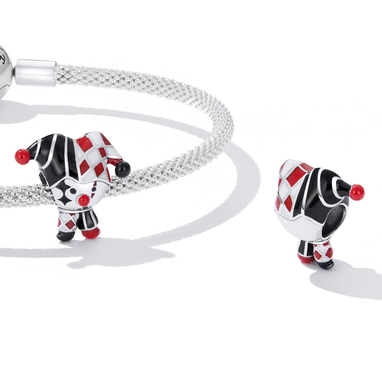 Accessori per collana braccialetto fai-da-te con perline da clown in argento sterling S925, Poker Clown