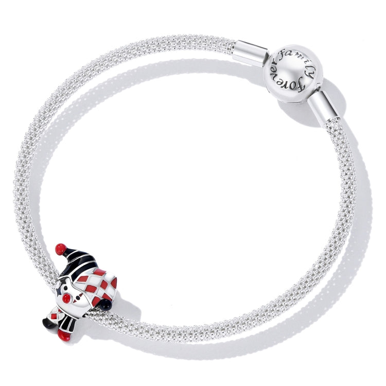 Accessori per collana braccialetto fai-da-te con perline da clown in argento sterling S925, Poker Clown