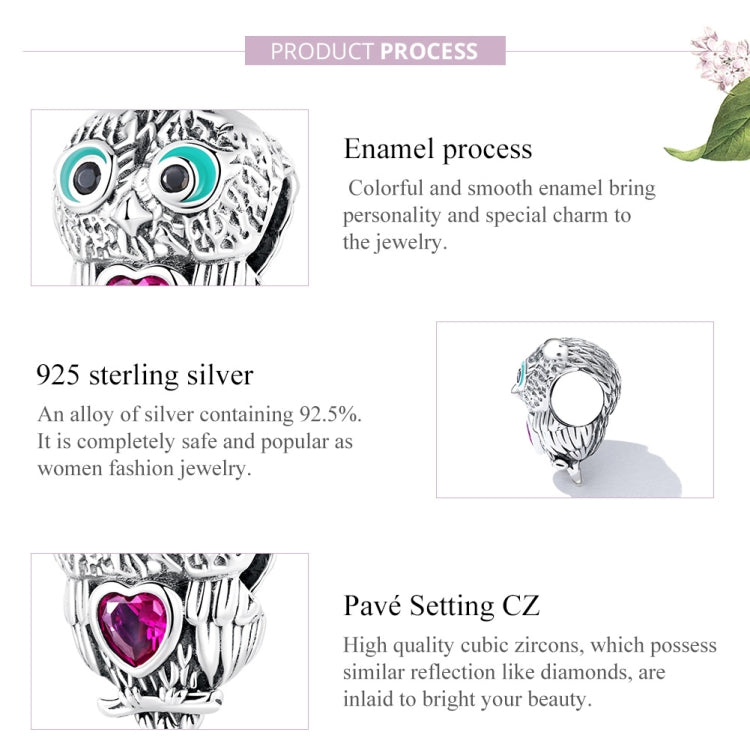 Accessori per collana braccialetto fai da te con perline di gufo carino in argento sterling S925, Cute Owl