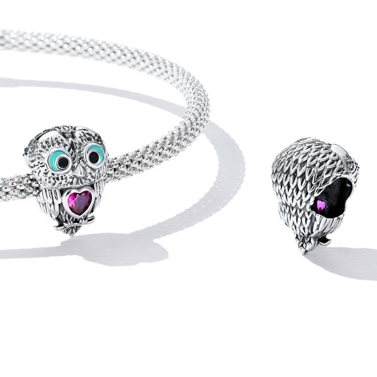 Accessori per collana braccialetto fai da te con perline di gufo carino in argento sterling S925, Cute Owl