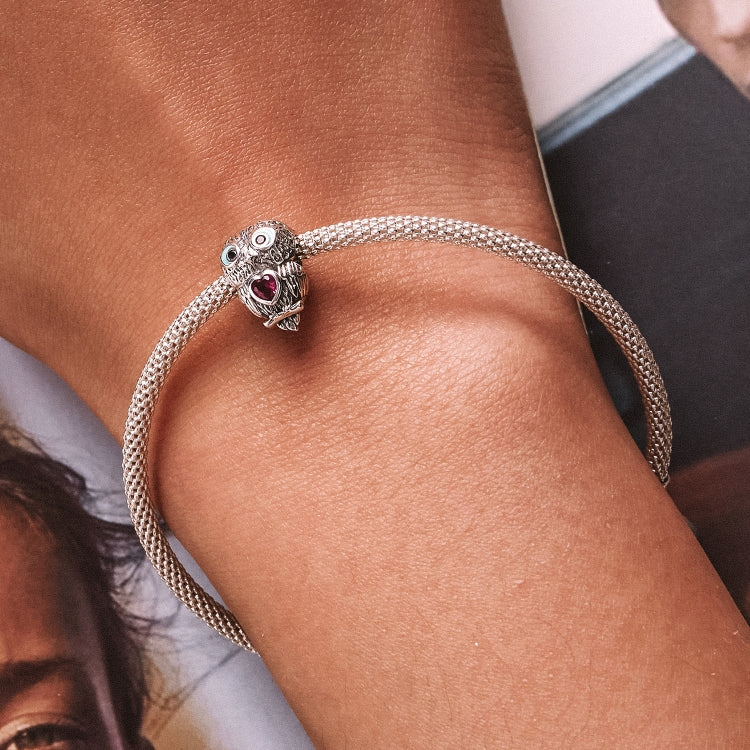 Accessori per collana braccialetto fai da te con perline di gufo carino in argento sterling S925, Cute Owl