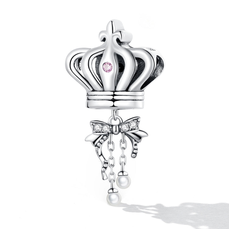 Accessori per collana braccialetto fai-da-te con perline a forma di fiocco in argento sterling S925, Bow Crown