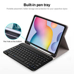 Custodia in pelle per tastiera Bluetooth con cappuccio quadrato A7 con slot per penna per Samsung Galaxy Tab S6 Lite / S7 / A7 10.4 2020, For Samsung Galaxy Tab S6 Lite