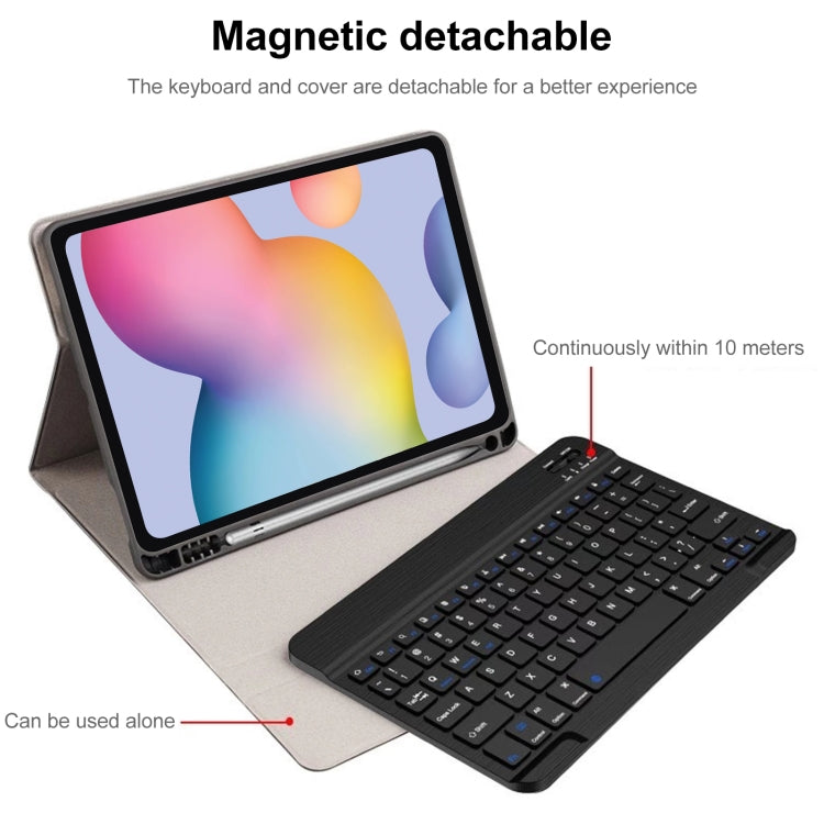 Custodia in pelle per tastiera Bluetooth con cappuccio quadrato A7 con slot per penna per Samsung Galaxy Tab S6 Lite / S7 / A7 10.4 2020, For Samsung Galaxy Tab S6 Lite