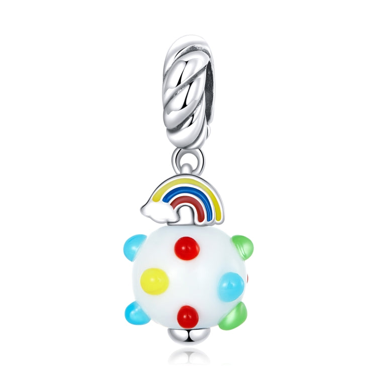 Accessori per collana braccialetto fai-da-te con pendente in smalto arcobaleno in argento sterling S925, Rainbow Glaze