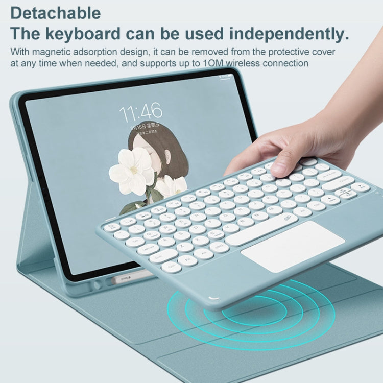Custodia in pelle con tastiera Bluetooth con cappuccio rotondo con slot per penna per Samsung Galaxy Tab S6 Lite / S7 / A7 10.4 2020, For Samsung Galaxy Tab S6 Lite