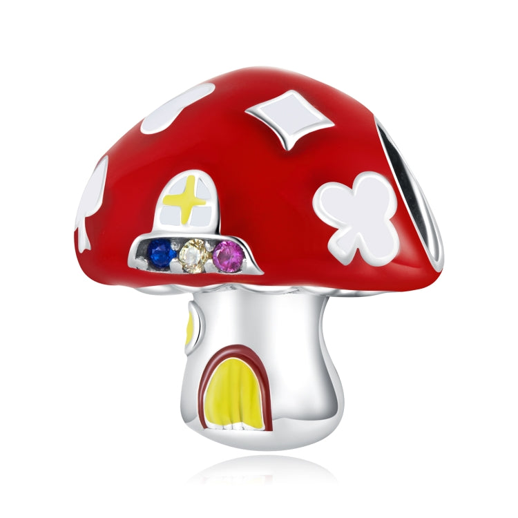 Accessori per collana braccialetto fai-da-te con perline di funghi in argento sterling S925, Mushroom House