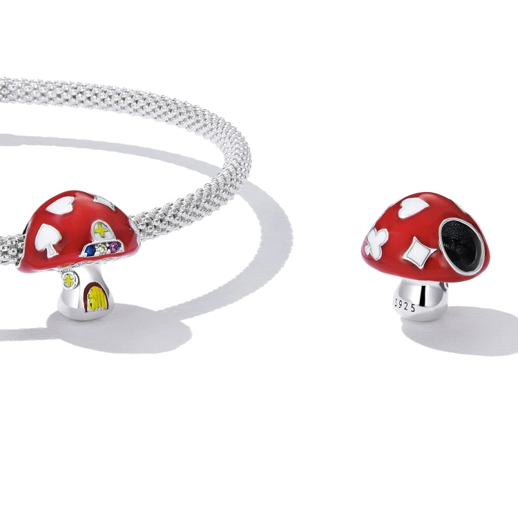 Accessori per collana braccialetto fai-da-te con perline di funghi in argento sterling S925, Mushroom House