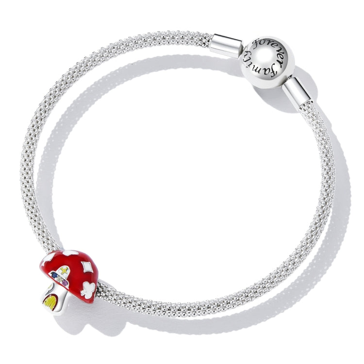 Accessori per collana braccialetto fai-da-te con perline di funghi in argento sterling S925, Mushroom House