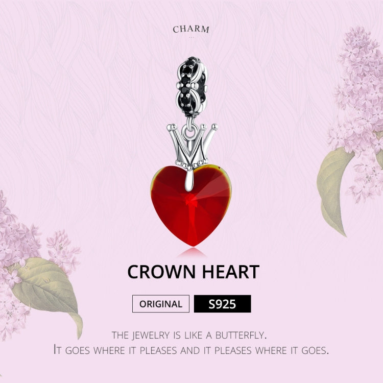 Accessori per collana braccialetto fai-da-te con ciondolo a forma di corona in argento sterling S925, Crown Heart