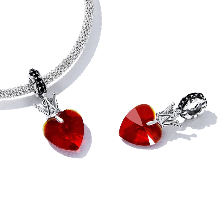 Accessori per collana braccialetto fai-da-te con ciondolo a forma di corona in argento sterling S925, Crown Heart