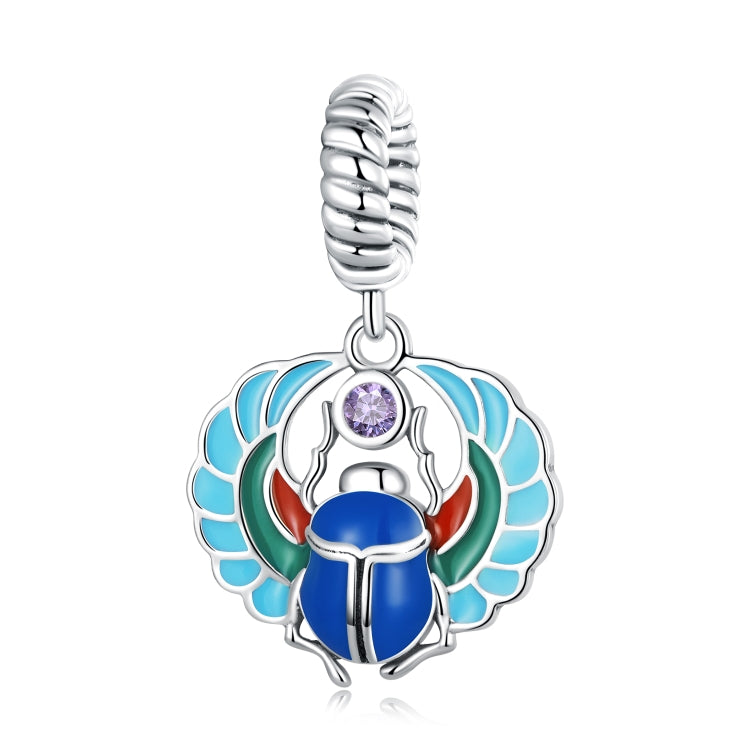 Accessori per collana braccialetto fai-da-te con ciondolo scarabeo in argento sterling S925, Scarab