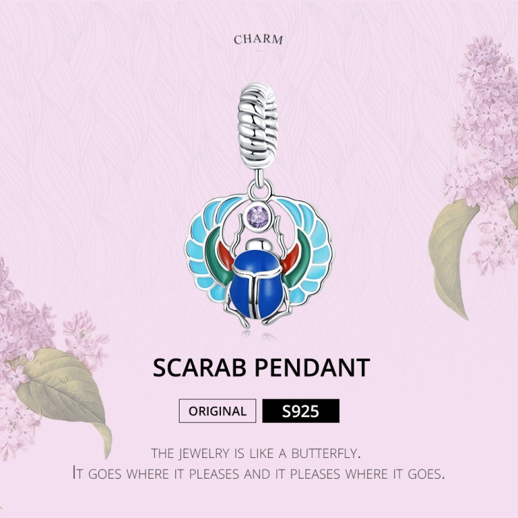 Accessori per collana braccialetto fai-da-te con ciondolo scarabeo in argento sterling S925, Scarab