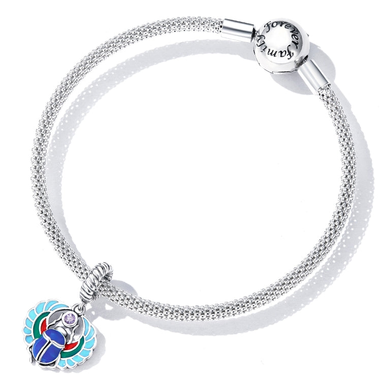 Accessori per collana braccialetto fai-da-te con ciondolo scarabeo in argento sterling S925, Scarab