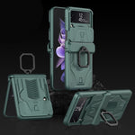 Custodia per cellulare con armatura magnetica scorrevole GKK con supporto per anello, For Samsung Galaxy Z Flip3 5G