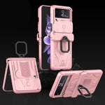 Custodia per cellulare con armatura magnetica scorrevole GKK con supporto per anello, For Samsung Galaxy Z Flip3 5G