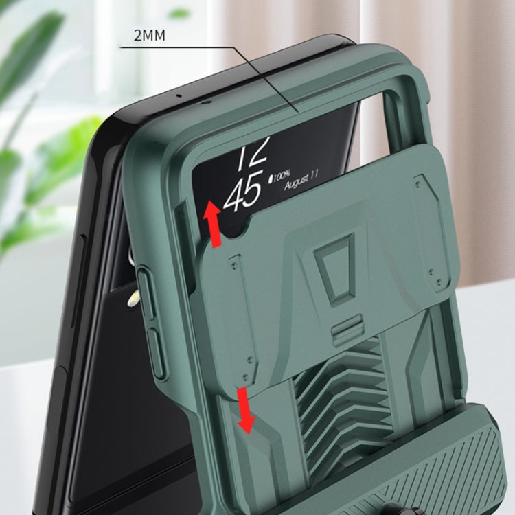 Custodia per cellulare con armatura magnetica scorrevole GKK con supporto per anello, For Samsung Galaxy Z Flip3 5G
