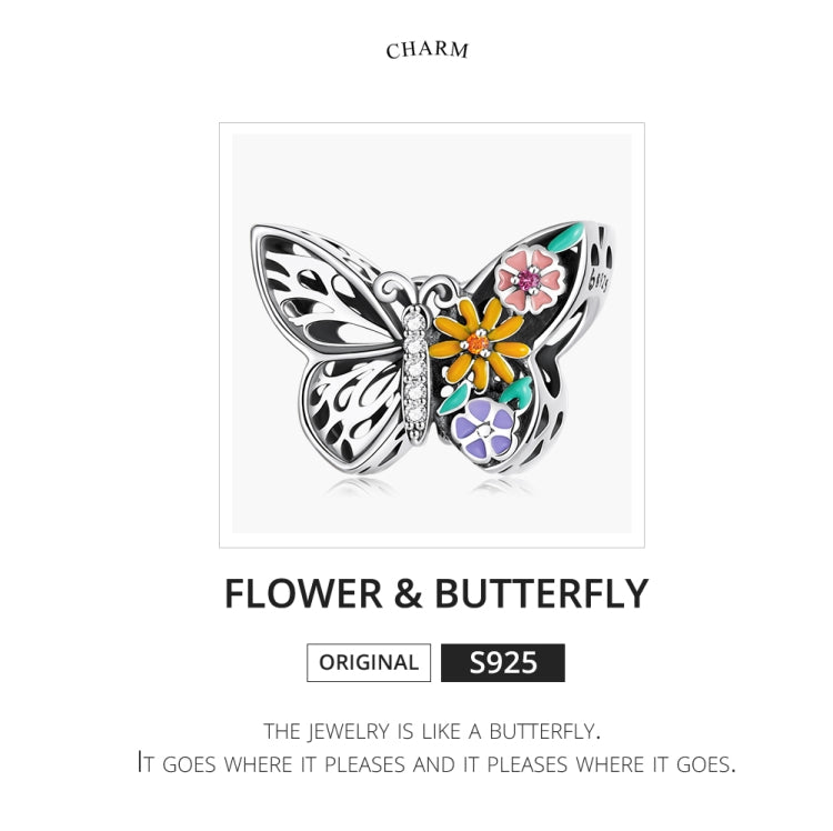Accessori per collana braccialetto fai-da-te con perline a forma di farfalla in argento sterling S925, Flower Butterfly