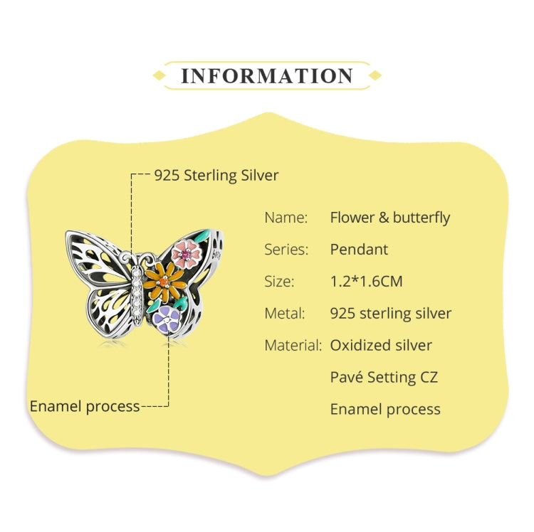 Accessori per collana braccialetto fai-da-te con perline a forma di farfalla in argento sterling S925, Flower Butterfly