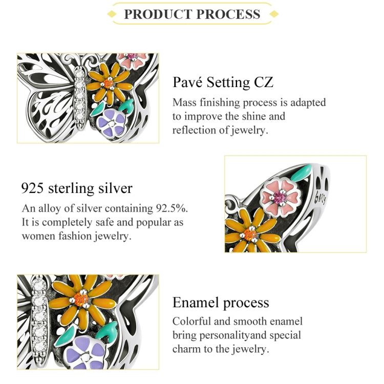 Accessori per collana braccialetto fai-da-te con perline a forma di farfalla in argento sterling S925, Flower Butterfly