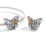 Accessori per collana braccialetto fai-da-te con perline a forma di farfalla in argento sterling S925, Flower Butterfly