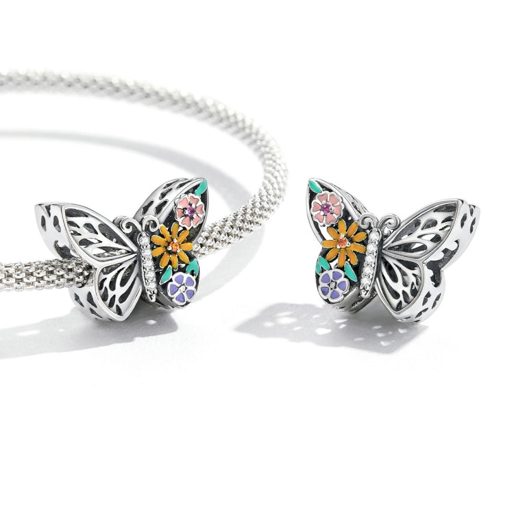 Accessori per collana braccialetto fai-da-te con perline a forma di farfalla in argento sterling S925, Flower Butterfly