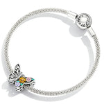 Accessori per collana braccialetto fai-da-te con perline a forma di farfalla in argento sterling S925, Flower Butterfly