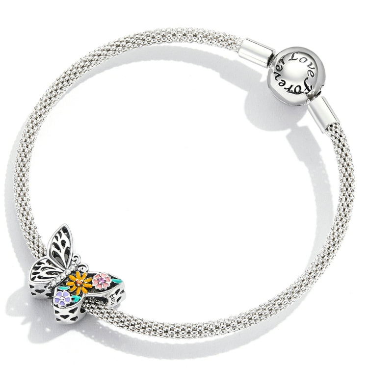 Accessori per collana braccialetto fai-da-te con perline a forma di farfalla in argento sterling S925, Flower Butterfly